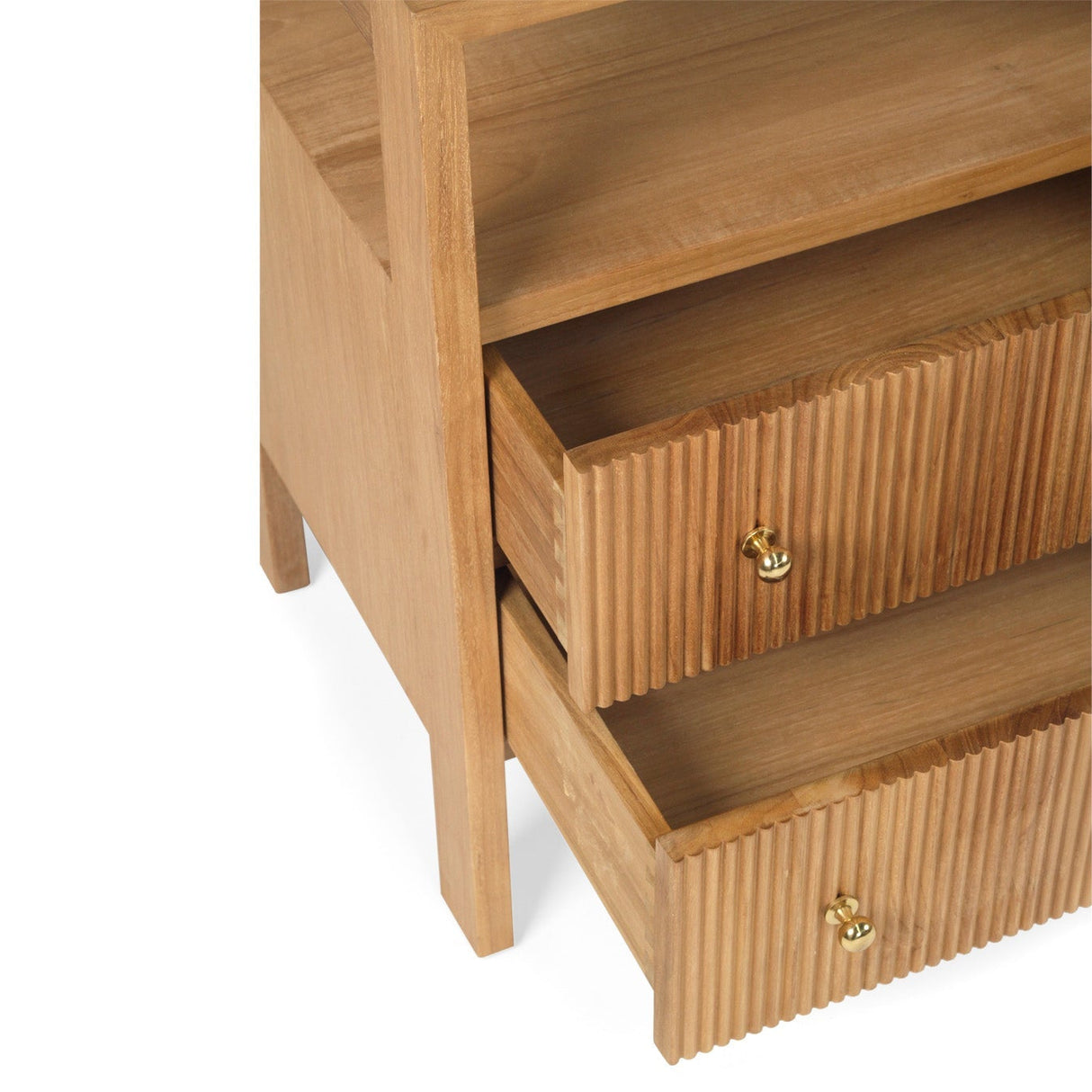 Aurelia Teak Natural Bedside Table - 0.6m