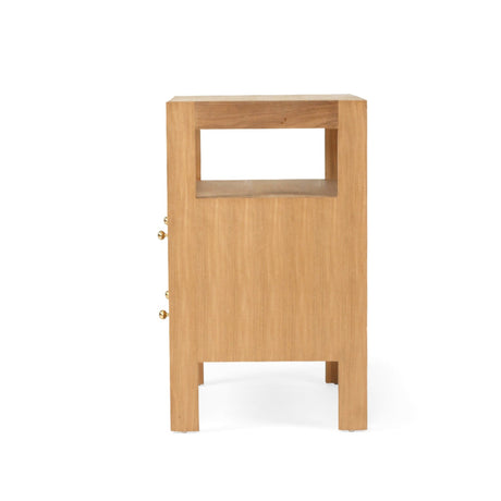 Aurelia Teak Natural Bedside Table - 0.6m