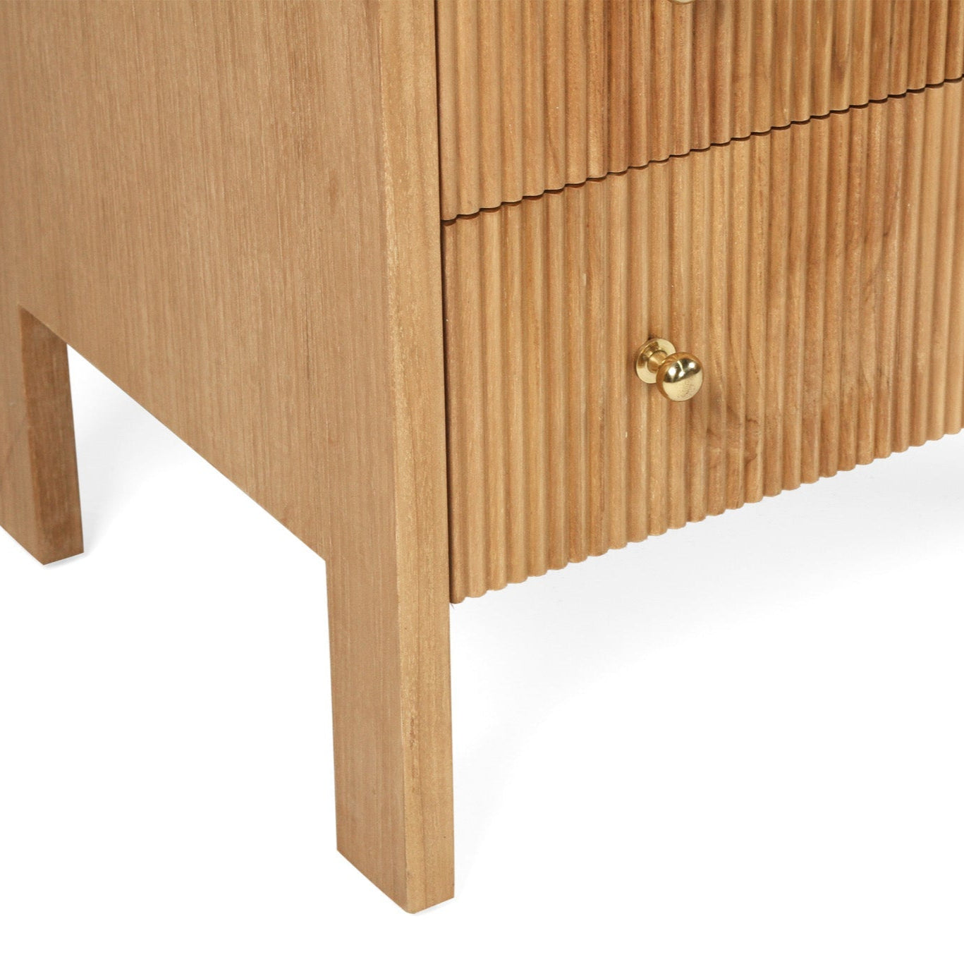 Aurelia Teak Natural Bedside Table - 0.6m