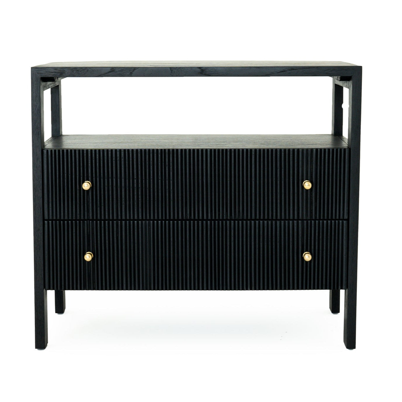 Aurelia Teak Nightstand - Black - 0.8m