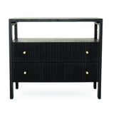 Aurelia Teak Nightstand - Black - 0.8m