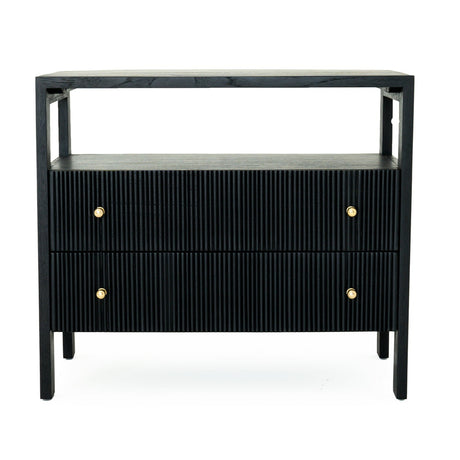 Aurelia Teak Nightstand - Black - 0.8m