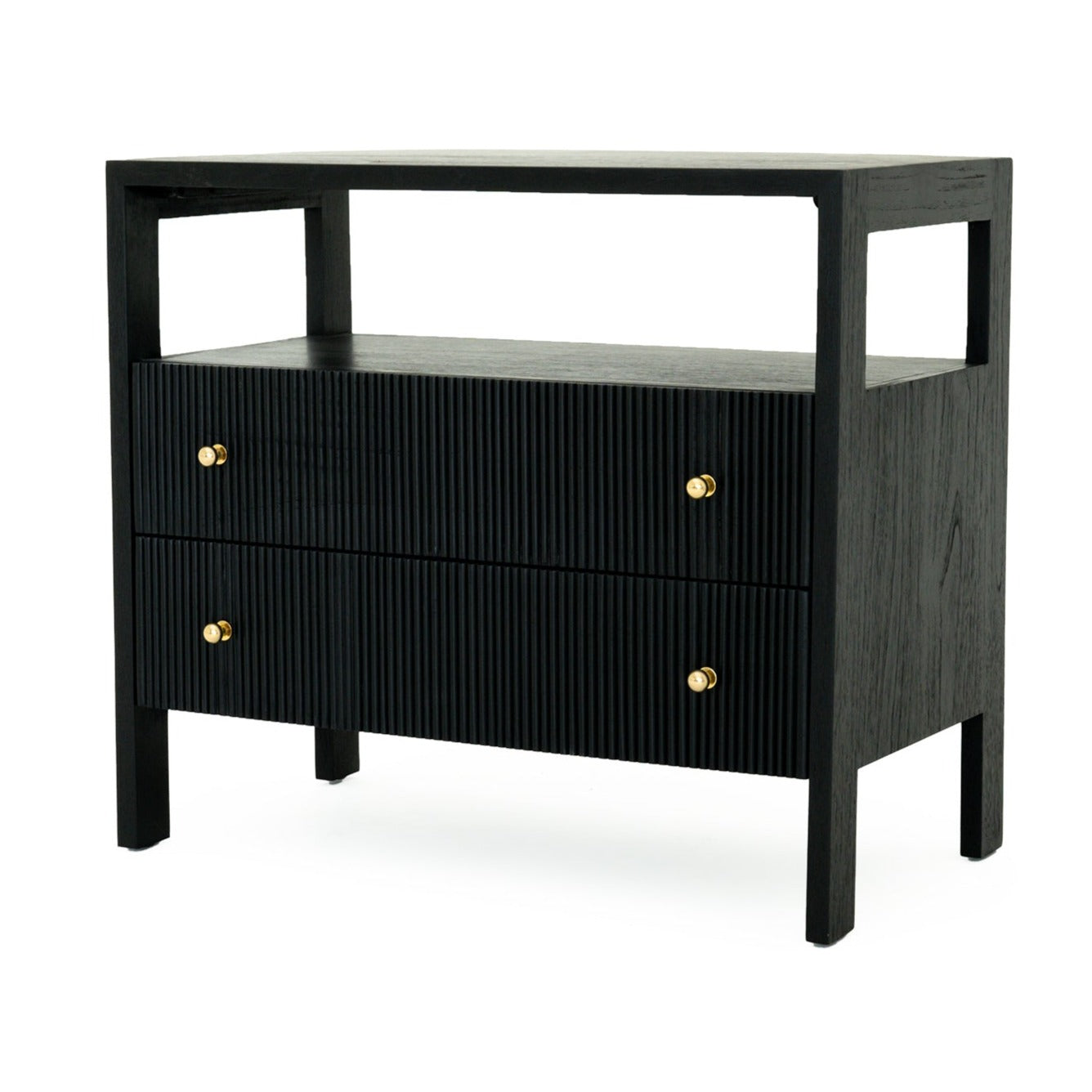 Aurelia Teak Nightstand - Black - 0.8m