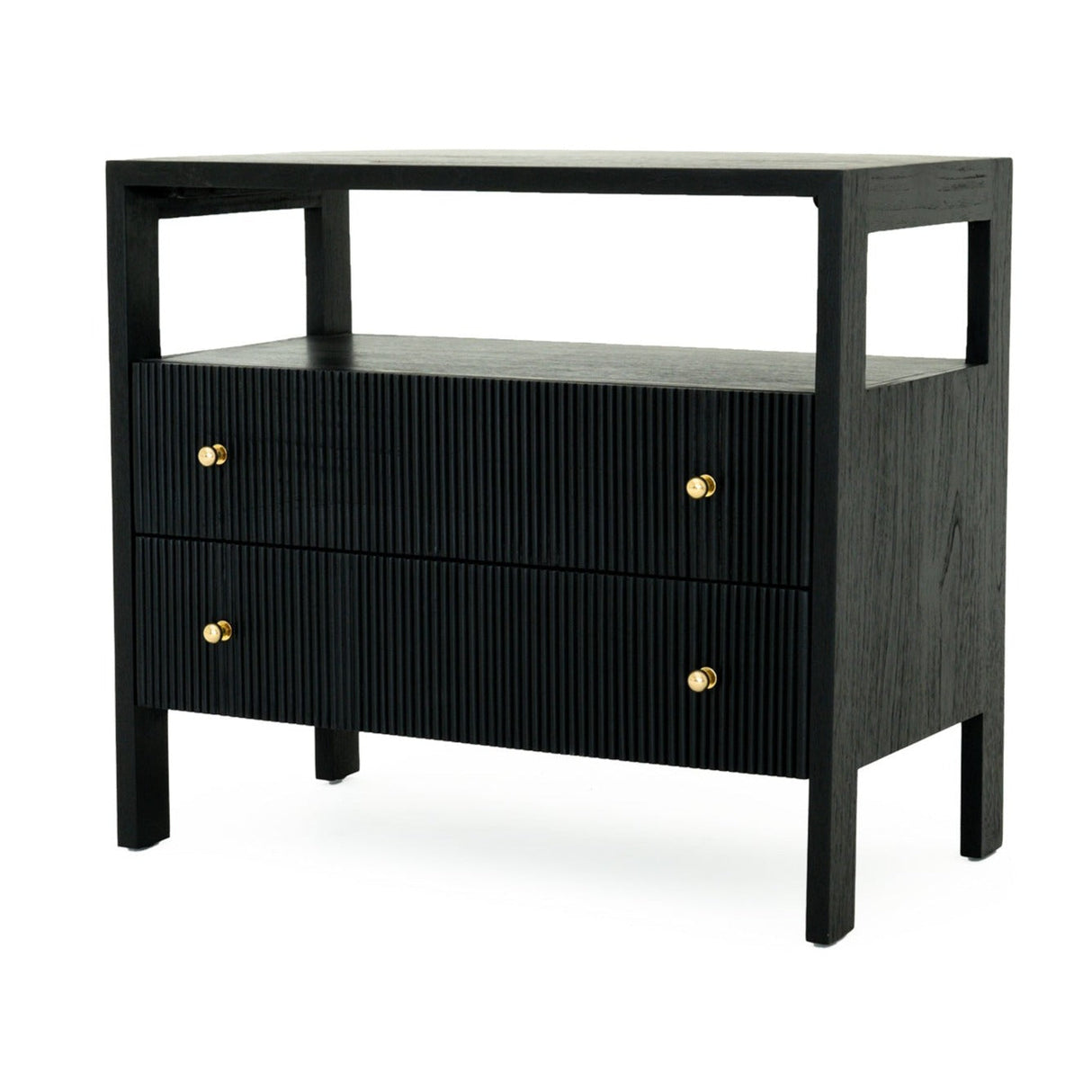 Aurelia Teak Nightstand - Black - 0.8m