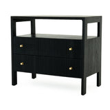 Aurelia Teak Nightstand - Black - 0.8m
