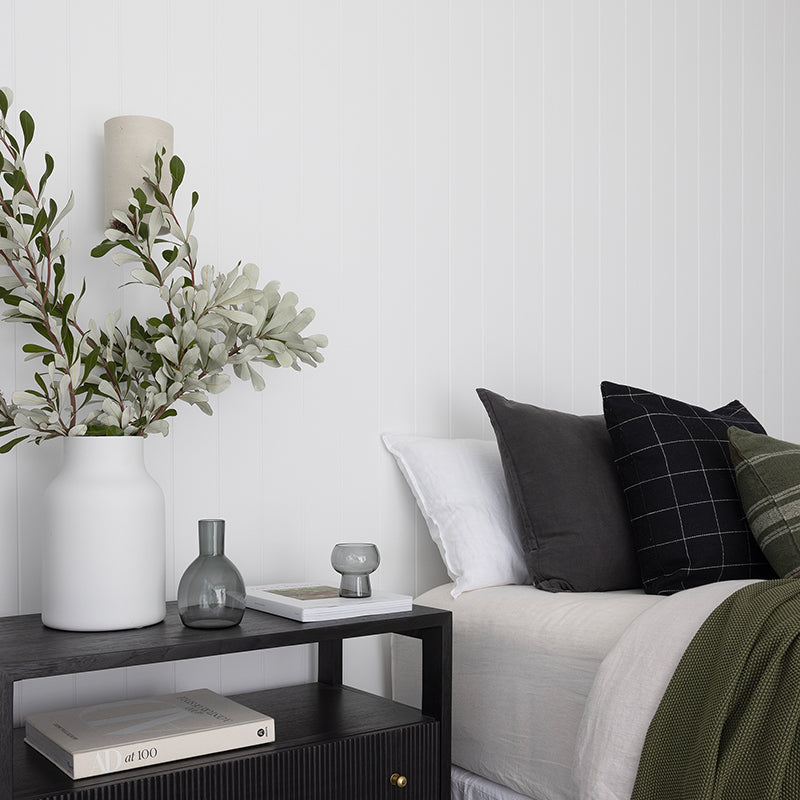 Aurelia Teak Nightstand - Black - 0.8m