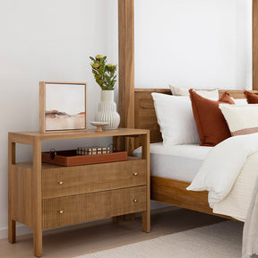 Aurelia Teak Nightstand - Natural - 0.8m