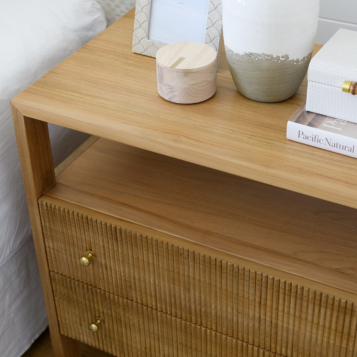 Aurelia Teak Nightstand - Natural - 0.8m