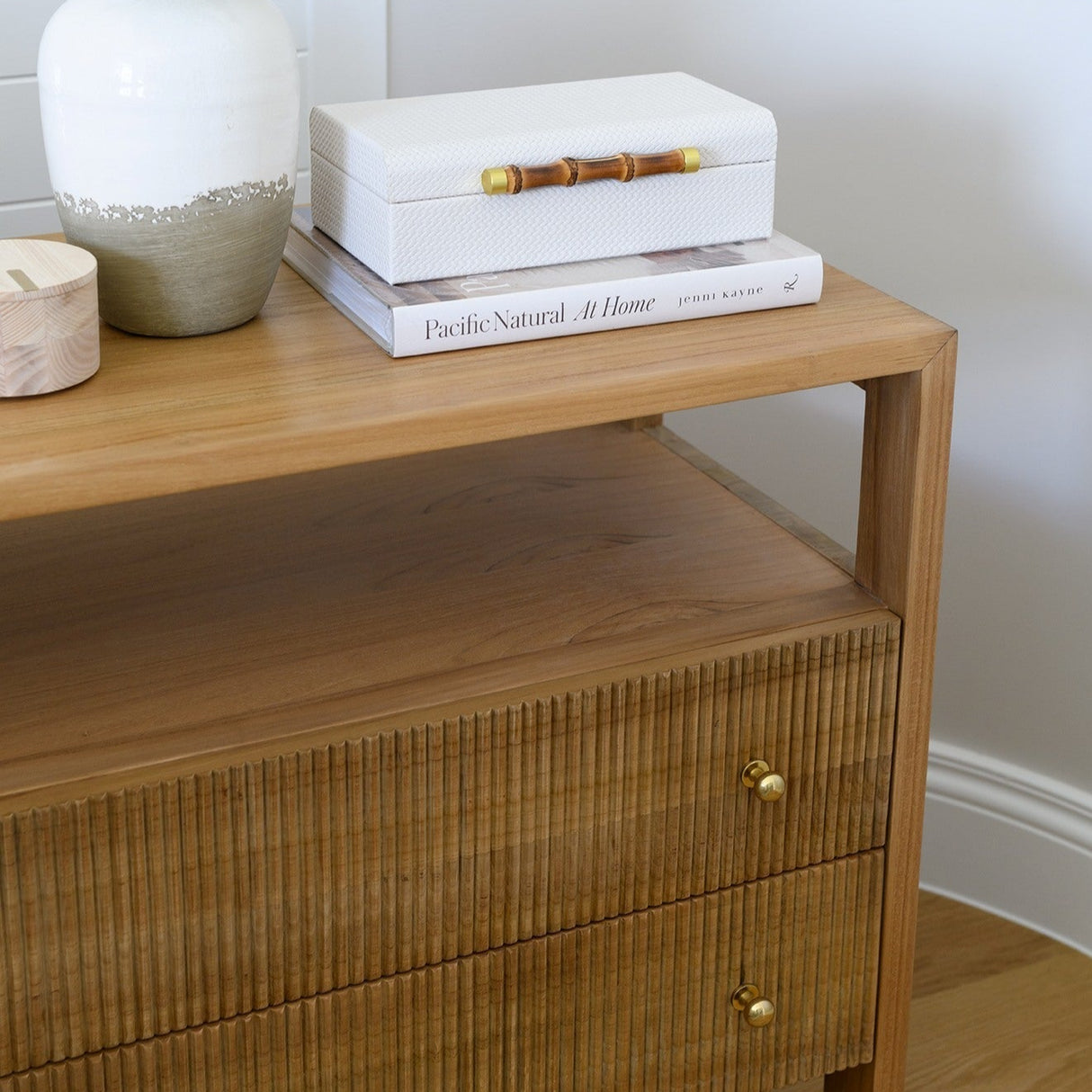 Aurelia Teak Nightstand - Natural - 0.8m