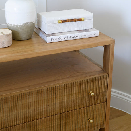 Aurelia Teak Nightstand - Natural - 0.8m