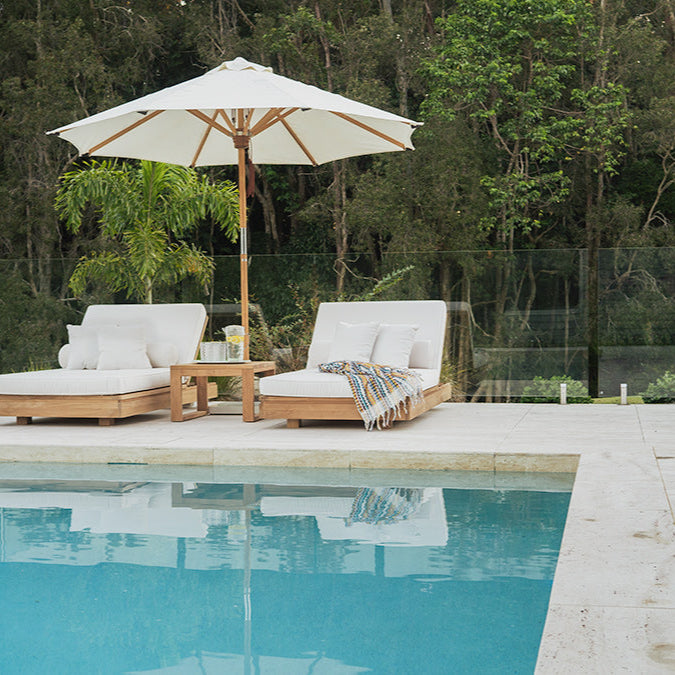 Ava Teak Outpost Sunlounger - 1m
