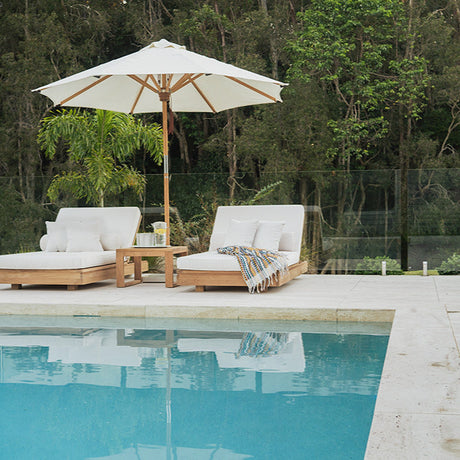 Ava Teak Outpost Sunlounger - 1m