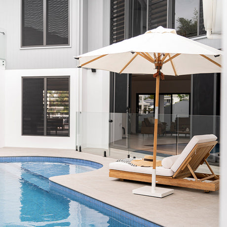 Ava Teak Outpost Sunlounger - 1m