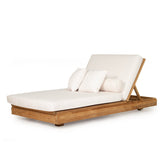 Ava Teak Outpost Sunlounger - 1m