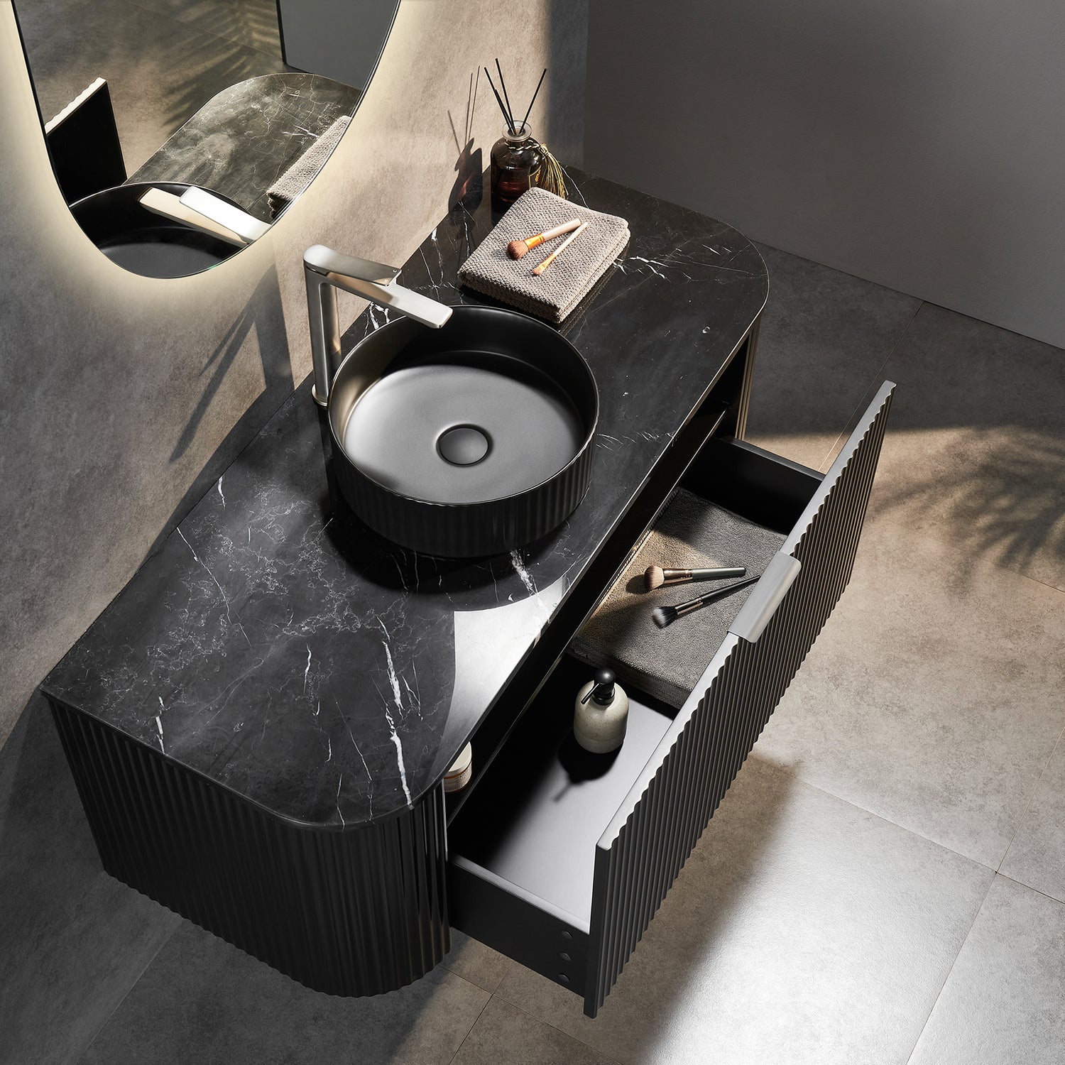Avalon Wall Hung Vanity 1200mm (Single Bowl/Matte Black)