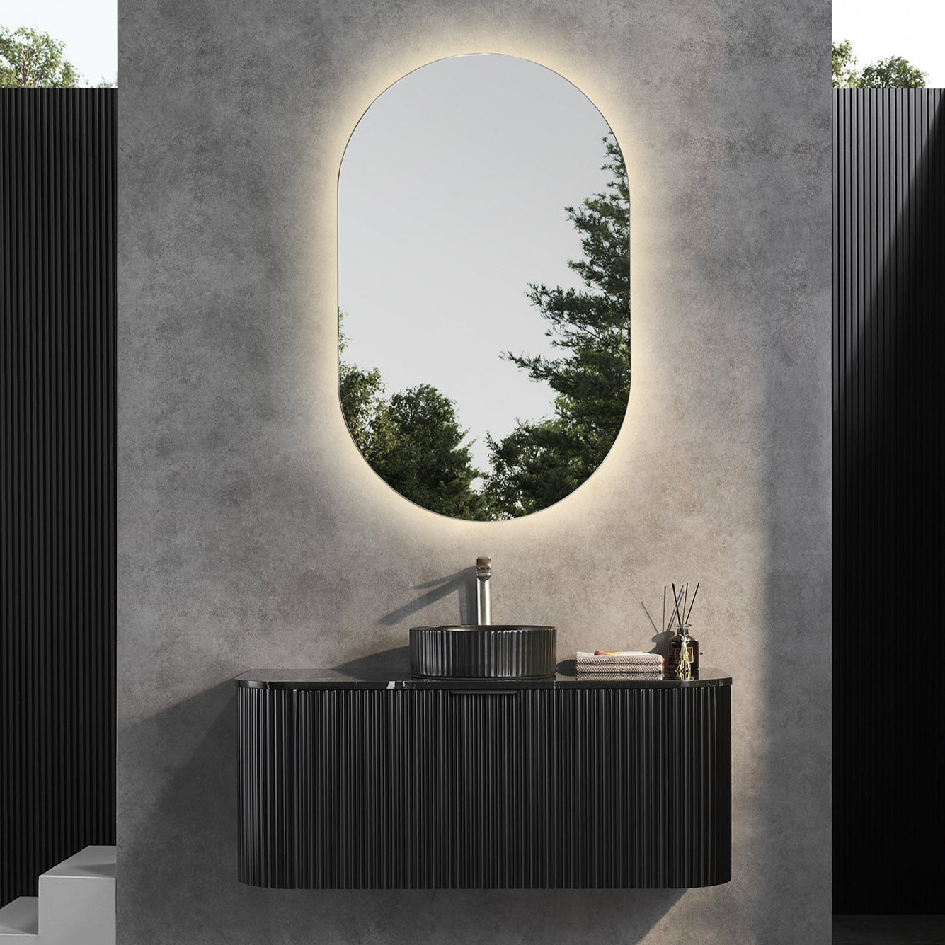 Avalon Wall Hung Vanity 1200mm (Single Bowl/Matte Black)