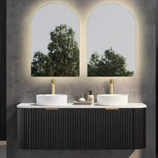 Avalon Wall Hung Vanity 1500mm (Double Bowl/Matte Black)
