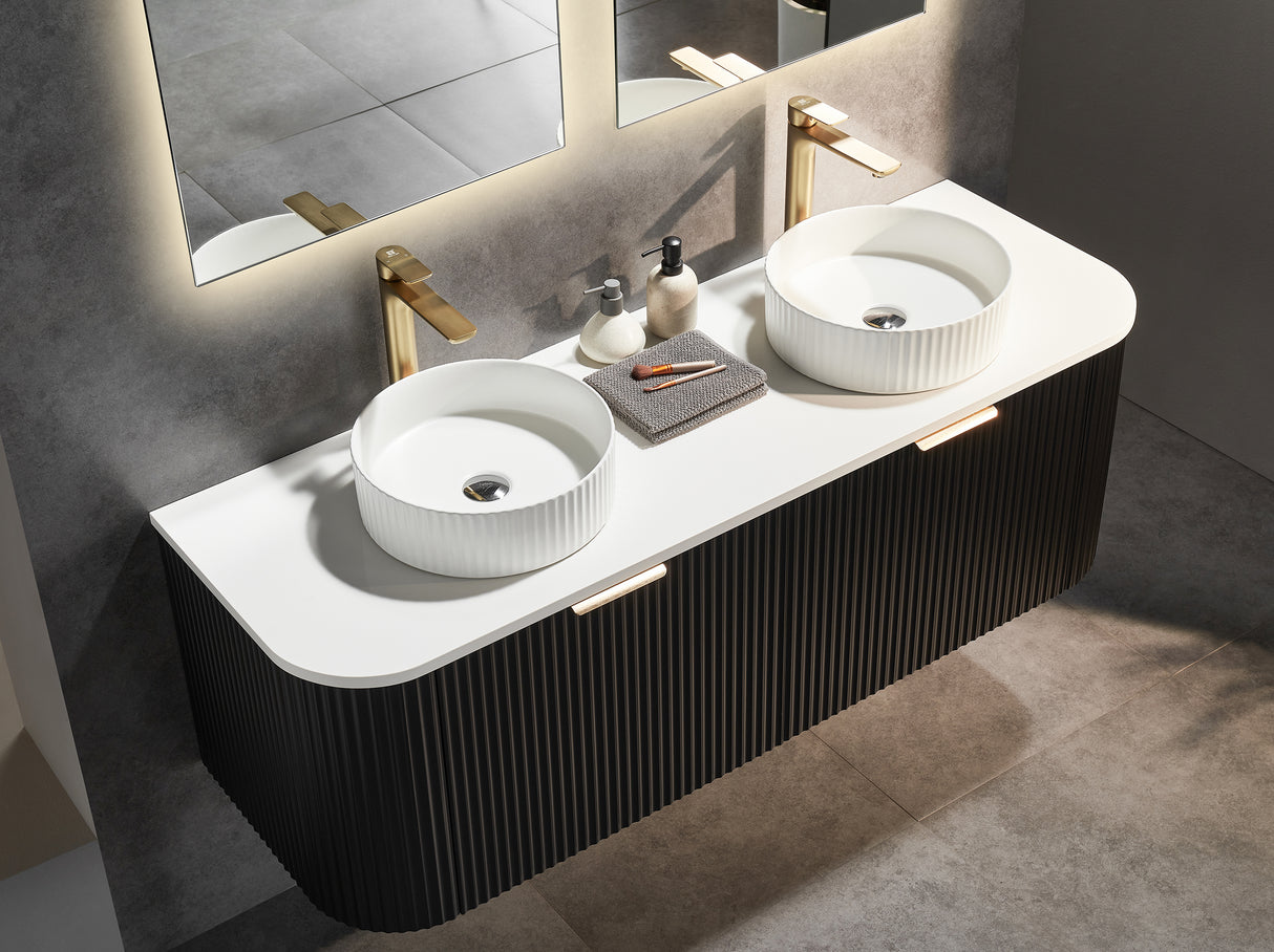 Avalon Wall Hung Vanity 1500mm (Double Bowl/Matte Black)