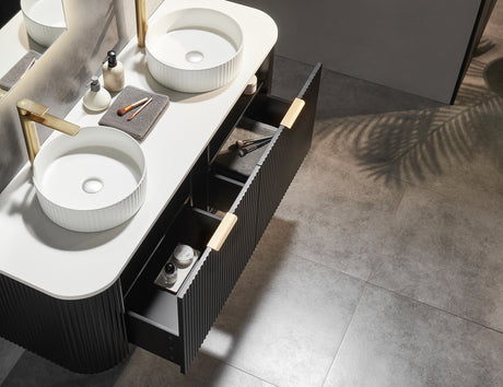 Avalon Wall Hung Vanity 1500mm (Double Bowl/Matte Black)