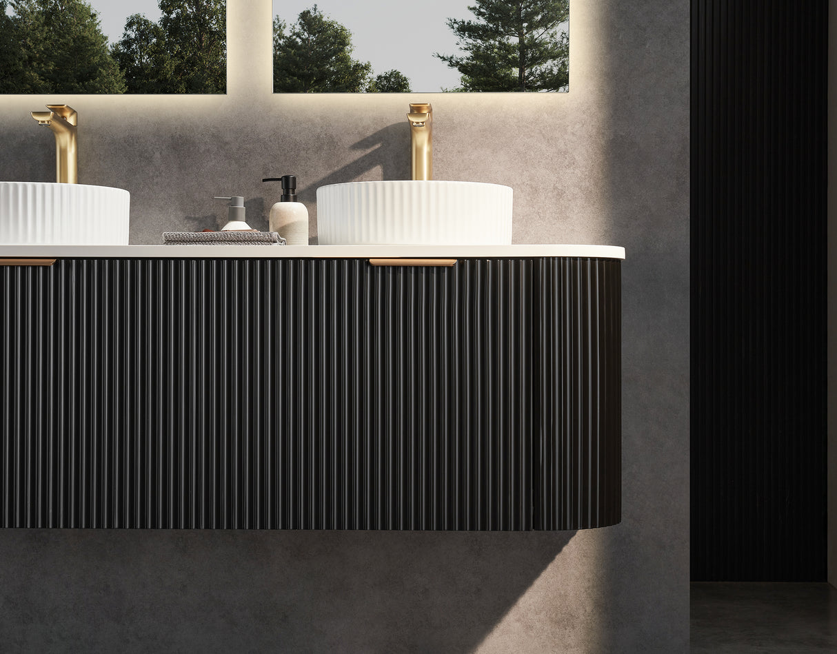 Avalon Wall Hung Vanity 1500mm (Double Bowl/Matte Black)