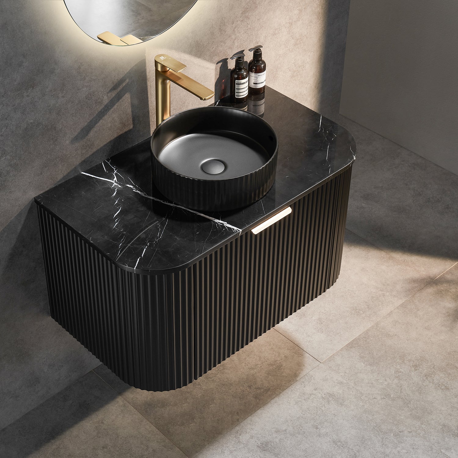 Avalon Wall Hung Vanity 600mm (Matte Black)