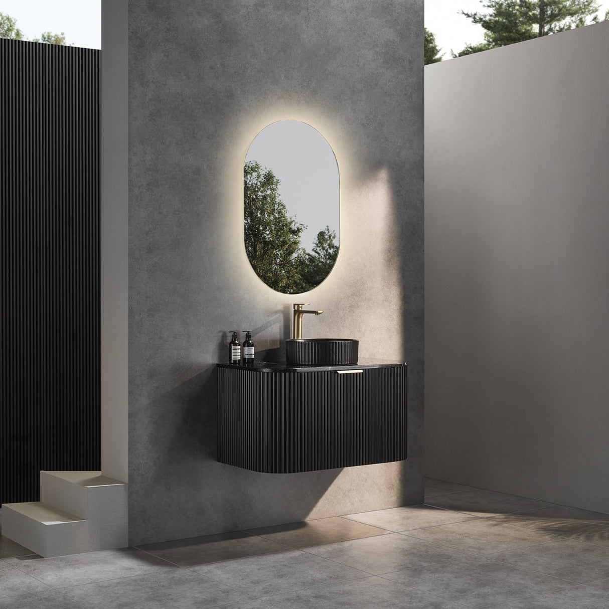 Avalon Wall Hung Vanity 750mm (Matte Black)