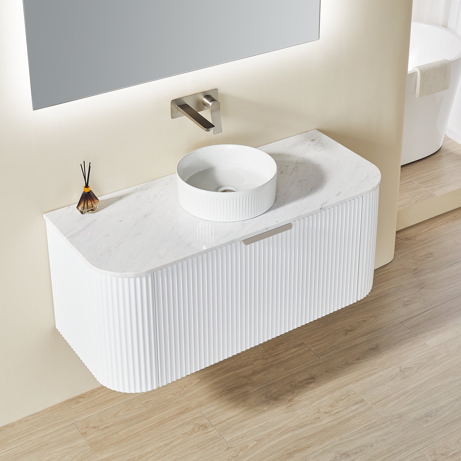 Avalon Wall Hung Vanity (Matte White)