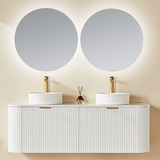 Avalon Wall Hung Vanity double bowl (Matte White) 