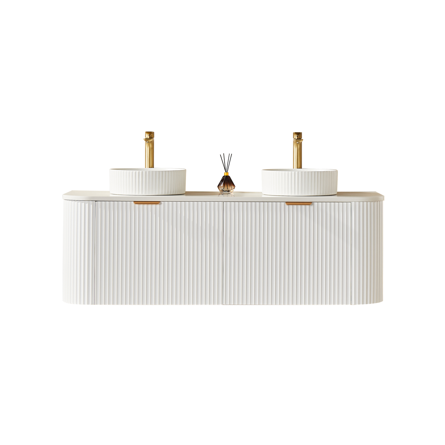 Avalon Wall Hung Vanity double bowl (Matte White) 
