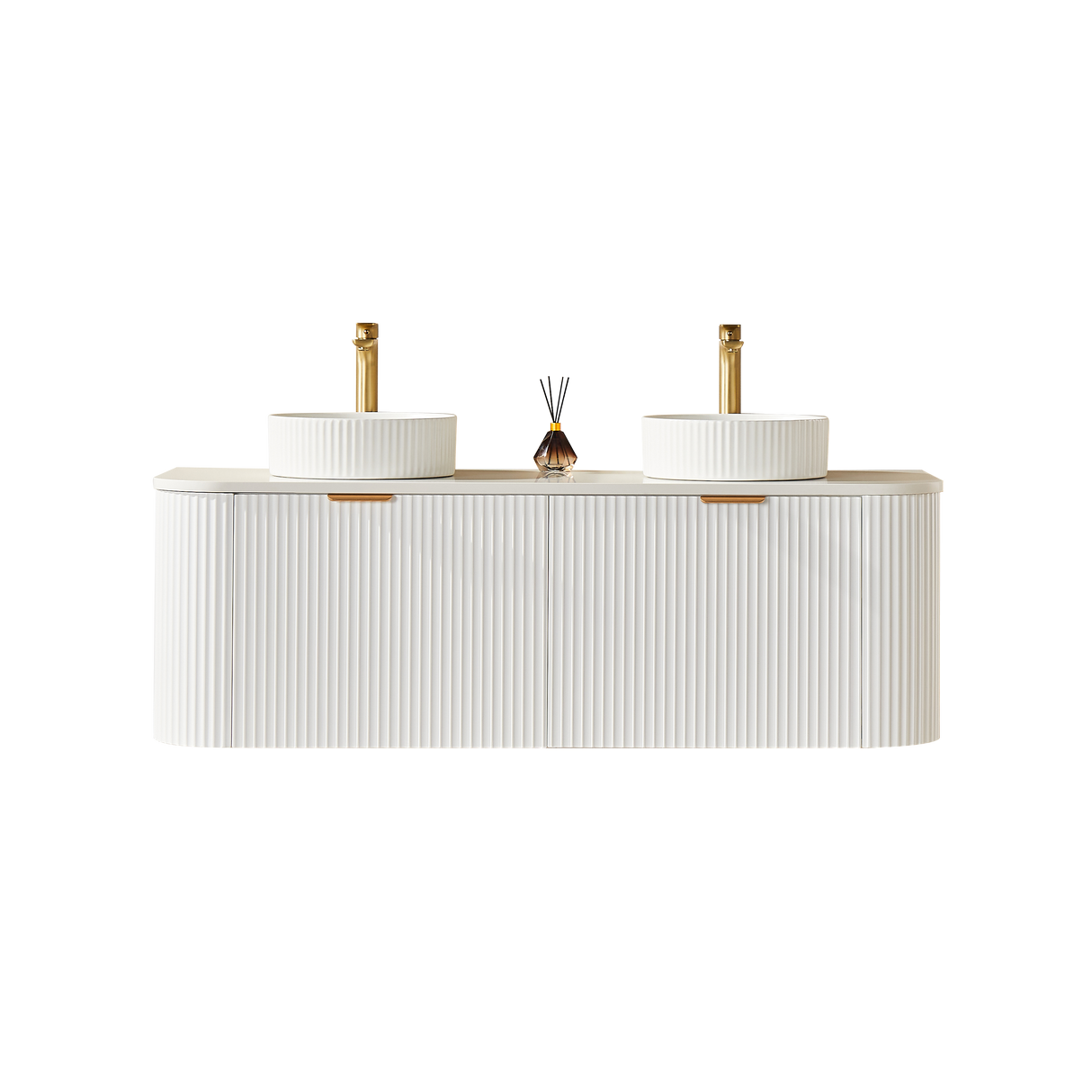 Avalon Wall Hung Vanity double bowl (Matte White) 