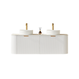 Avalon Wall Hung Vanity double bowl (Matte White) 