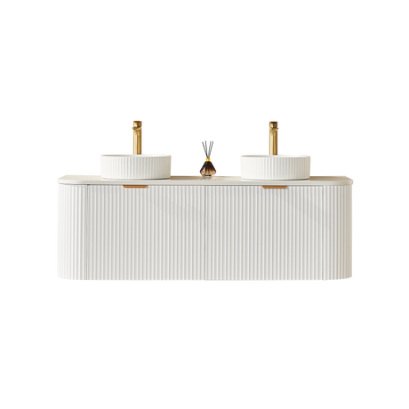 Avalon Wall Hung Vanity double bowl (Matte White) 