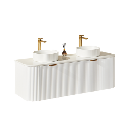 Avalon Wall Hung Vanity double bowl (Matte White) 
