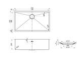 Axon Brushed Gold Kitchen Sink 77S (770x440x220)