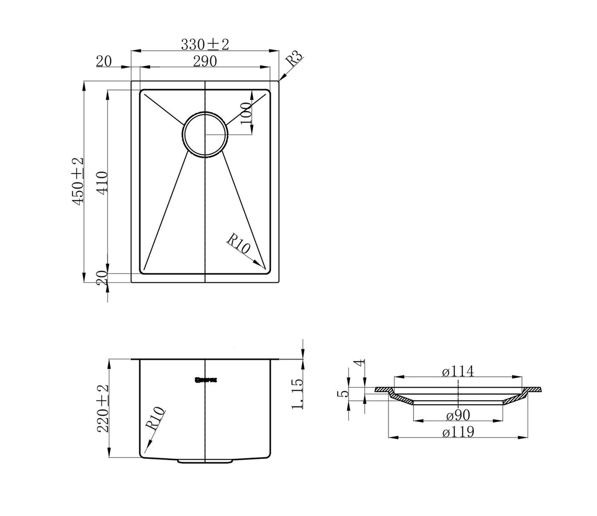 Axon Sink 33S (330x450x220)