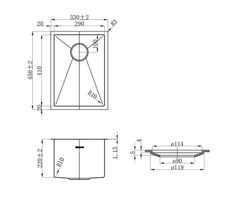 Axon Sink 33S (330x450x220)