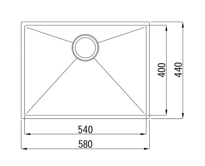 Axon Sink 58S 580x440x220-drawing
