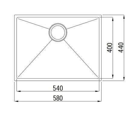 Axon Sink 58S 580x440x220-drawing