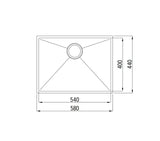 Axon Sink 58S 580x440x220 Brushed Gold-4
