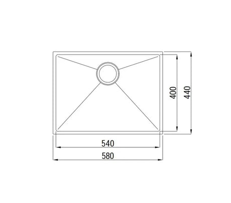 Axon Sink 58S 580x440x220 Brushed Gold-4