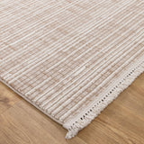 Berno Beige Ivory Loop Lines Rug - B007