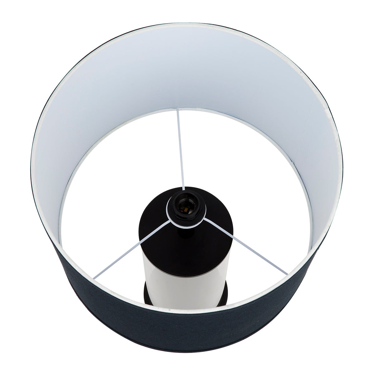 Left Bank Table Lamp - Nickel w Navy Shade
