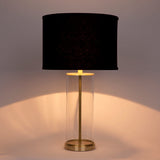Left Bank Table Lamp - Brass w Black Shade