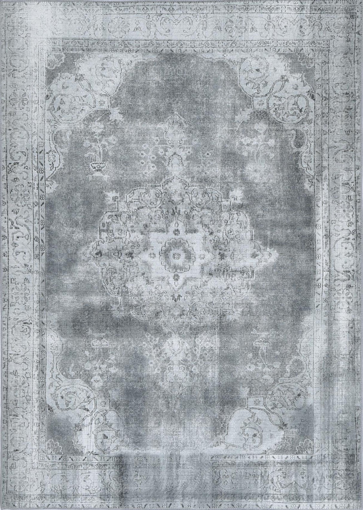 Babylon Isin Dark Grey Washable Rug - VTL1192-02