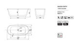 BADEN Freestanding Bathtub Overflow 1700mm/1500mm