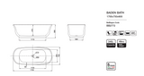 BADEN Freestanding Bathtub Overflow 1700mm/1500mm