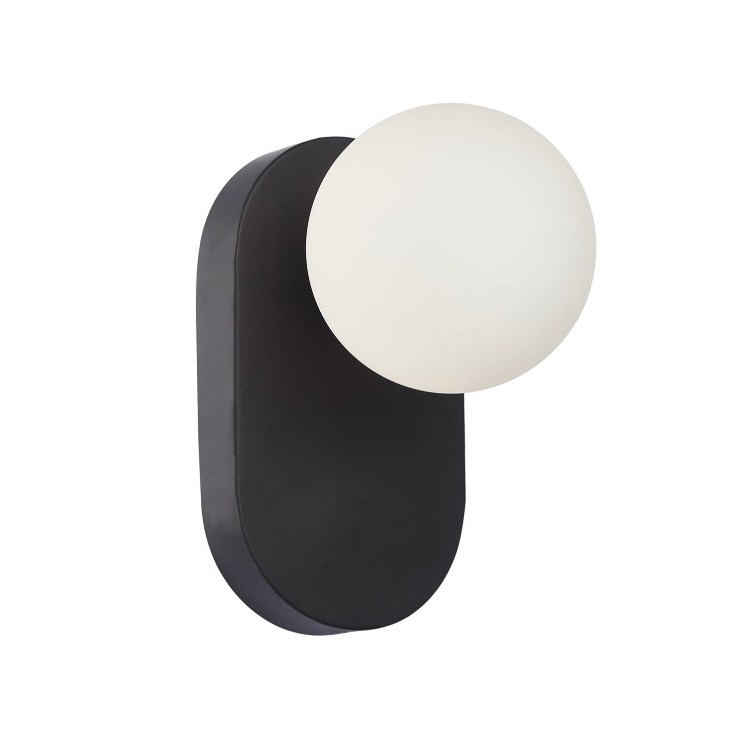 BALLE: Interior Round Opal Diffuser with Oblong Base Wall Lights
