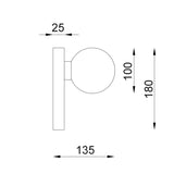BALLE: Interior Round Opal Diffuser with Oblong Base Wall Lights drawing