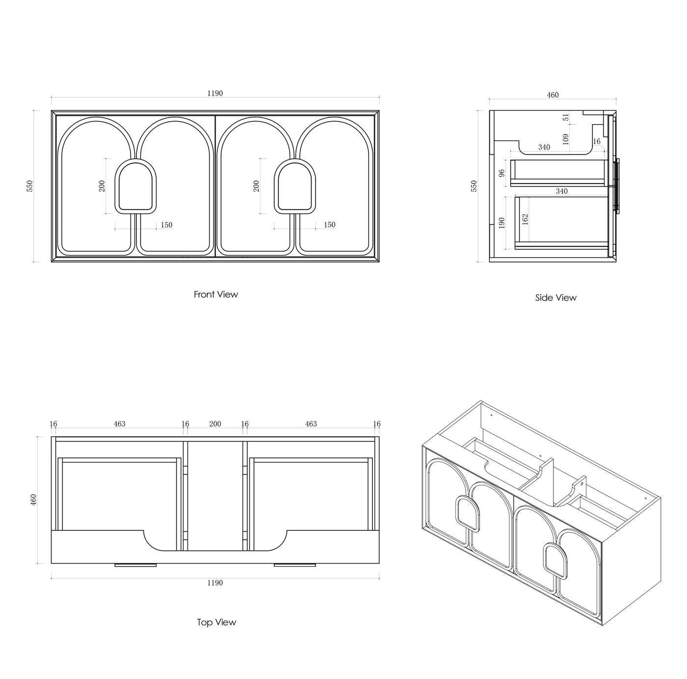 BALMORAL Mark II Wall Hung Vanity Matte White 