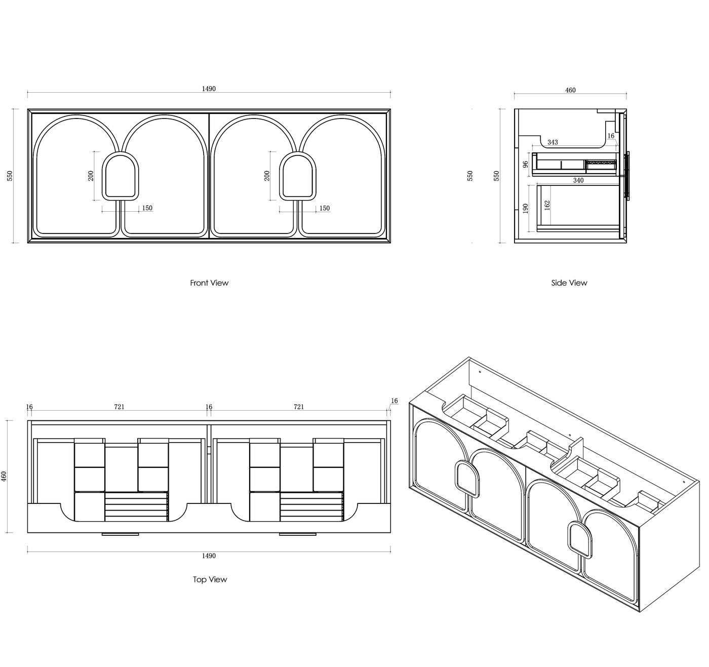 BALMORAL Mark II Wall Hung Vanity Matte White 